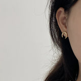 Real 925 Silver Moon Stud Earrings Minimalist Party Wedding Jewelry