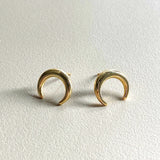Real 925 Silver Moon Stud Earrings Minimalist Party Wedding Jewelry