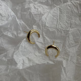 Real 925 Silver Moon Stud Earrings Minimalist Party Wedding Jewelry
