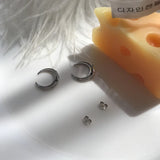 Real 925 Silver Moon Stud Earrings Minimalist Party Wedding Jewelry