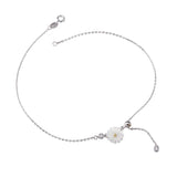 Real 925 Sterling Silver Daisy Anklets for Women Summer Fine Jewelry