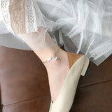 925 Sterling Silver Heart Beach Anklet for Women