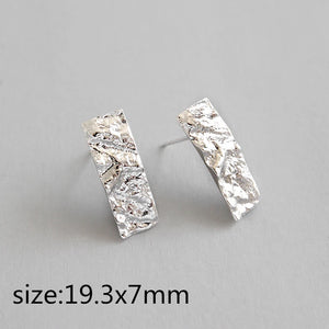 925 Sterling Silver Irregular Geometric Stud Earrings for Girlfriend
