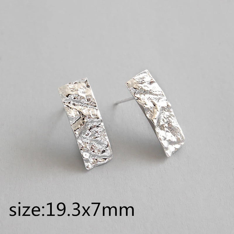 925 Sterling Silver Irregular Geometric Stud Earrings for Girlfriend