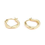 Vintage 925 Silver Twist Hoop Earrings Texture Female