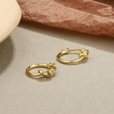Vintage 925 Silver Twist Hoop Earrings Texture Female
