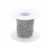 10yd Glossy Stainless Steel Link Chain for DIY Necklace Jewelry Making