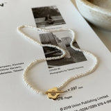 925 Silver Vintage Freshwater Pearl Necklace High Heart/Shell Necklace for Women