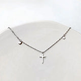 Louleur 925 Silver Anklets Cross Pendant Summer Jewelry