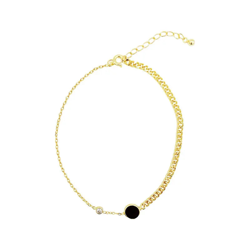 925 Silver Zircon Adjustable Anklets Women's Summer Jewelry 18K