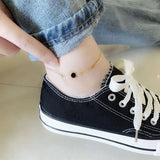 925 Silver Zircon Adjustable Anklets Women's Summer Jewelry 18K