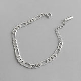 925 Silver Chain Bracelet Frosty Style Adjustable for Women