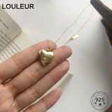 925 Sterling Silver Heart Necklace Zircon Pendant Women Jewelry