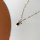 Square Zircon Pendant Necklace Silver 925 Jewelry