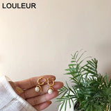 925 Sterling Silver Shell Pearl U Shape Earrings for Women