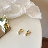 925 Sterling Silver Shell Pearl U Shape Earrings for Women