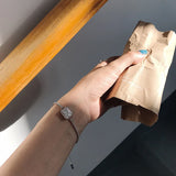 925 Silver Bracelet with Zircon, Adjustable Women's Jewelry
