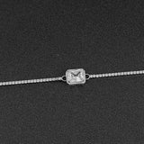 925 Silver Bracelet with Zircon, Adjustable Women's Jewelry