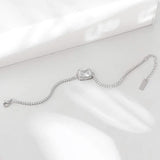 925 Silver Bracelet with Zircon, Adjustable Women's Jewelry