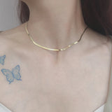 925 Silver Snake Bone Chain Necklace Women