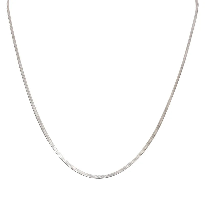 925 Silver Snake Bone Chain Necklace Women