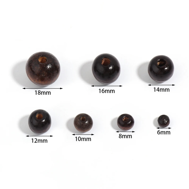 Dark Brown Wooden Beads for Jewelry Making DIY Bracelet