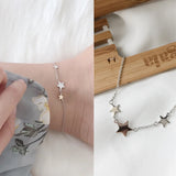 Louleur 925 Sterling Silver Three Stars Anklets for Women Summer Jewelry
