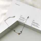 Louleur 925 Sterling Silver Three Stars Anklets for Women Summer Jewelry