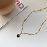 925 Silver Heart Pendant Necklace with Agate for Women