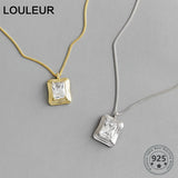 925 Silver Zircon Geometric Chain Necklace