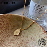 Louleur Golden Necklace 925 Sterling Silver Square Charm Jewelry