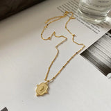 Louleur Golden Necklace 925 Sterling Silver Square Charm Jewelry