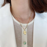 Louleur Golden Necklace 925 Sterling Silver Square Charm Jewelry