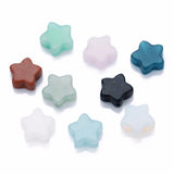 Louleur Natural Stone Stars Beads 12mm Green Pink Bulk