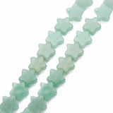 Louleur Natural Stone Stars Beads 12mm Green Pink Bulk