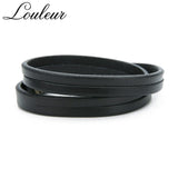 Brown Double Chain Leather Wristband Bracelet Punk Vintage Men Women