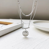 Louleur 925 Silver Double Portrait Pendant Necklace For Women