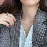 925 Silver Choker Necklace for Women Minimalist Double Layer Snake Chain