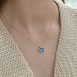 925 Silver Abalone Shell Necklace Small Pendant Necklace for Women