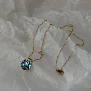 925 Silver Abalone Shell Necklace Small Pendant Necklace for Women