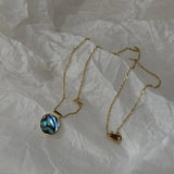 925 Silver Abalone Shell Necklace Small Pendant Necklace for Women