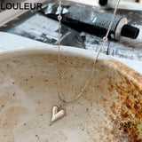 925 Silver Heart Pendant Necklace Long Chain For Women