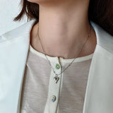 925 Silver Heart Pendant Necklace Long Chain For Women