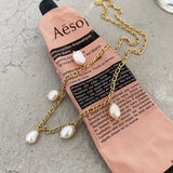 Louleur 925 Sterling Silver Necklace with Alien Baroque Pearl for Women