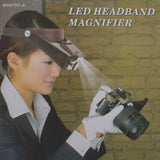 LED Light Loupe Microscope Helmet Style Magnifier Glass