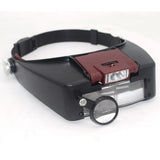 LED Light Loupe Microscope Helmet Style Magnifier Glass