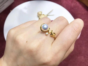 925 Sterling Silver Adjustable Ring Settings for Pearls Jade Coral Stones Bead