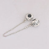 Love Always Safety Chain Beads Fit Charms Sterling Silver 925 Bracelets