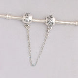 Love Always Safety Chain Beads Fit Charms Sterling Silver 925 Bracelets