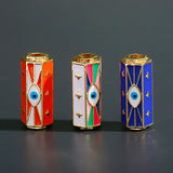 Evil Eye Beads Tube Metal Brass Based Bead Knotting Supplies